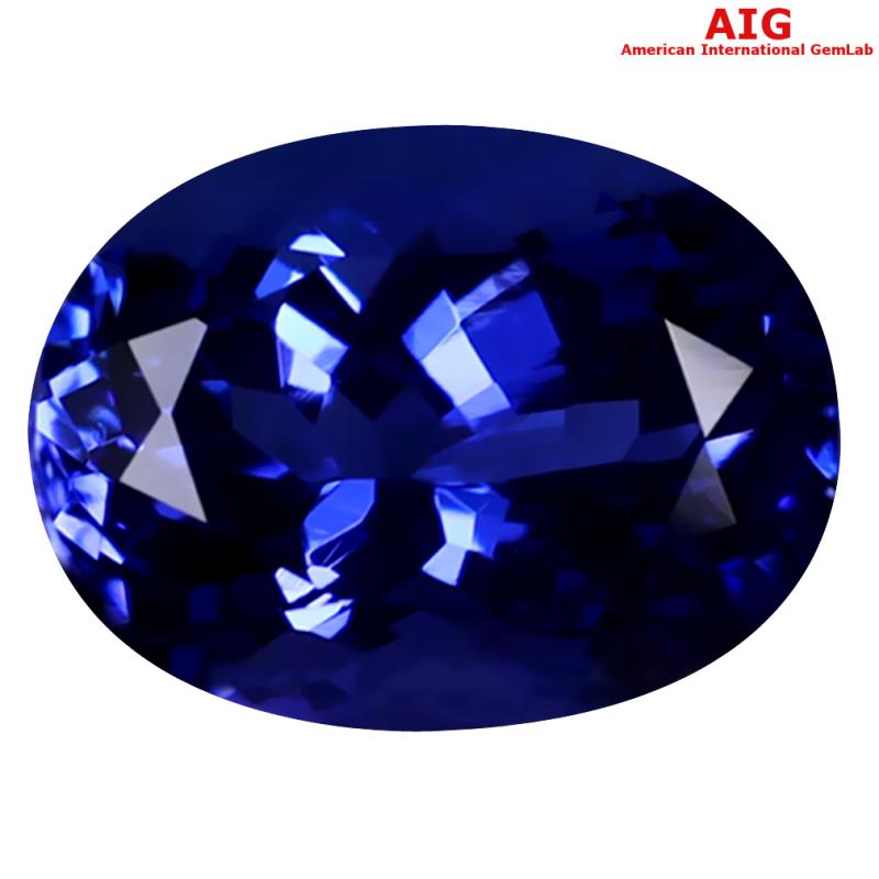 1.79 ct AIG CERTIFIED AAAA GRADE WONDERFUL OVAL CUT (9 X 6 MM) D'BLOCK TANZANITE GEMSTONE