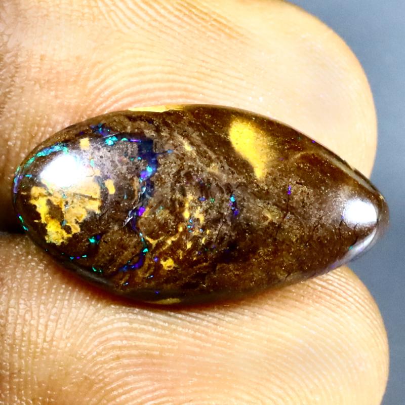 9.21 ct Phenomenal Fancy Shape (22 x 11 mm) Multi Color Australian Koroit Boulder Opal Natural Loose Gemstone