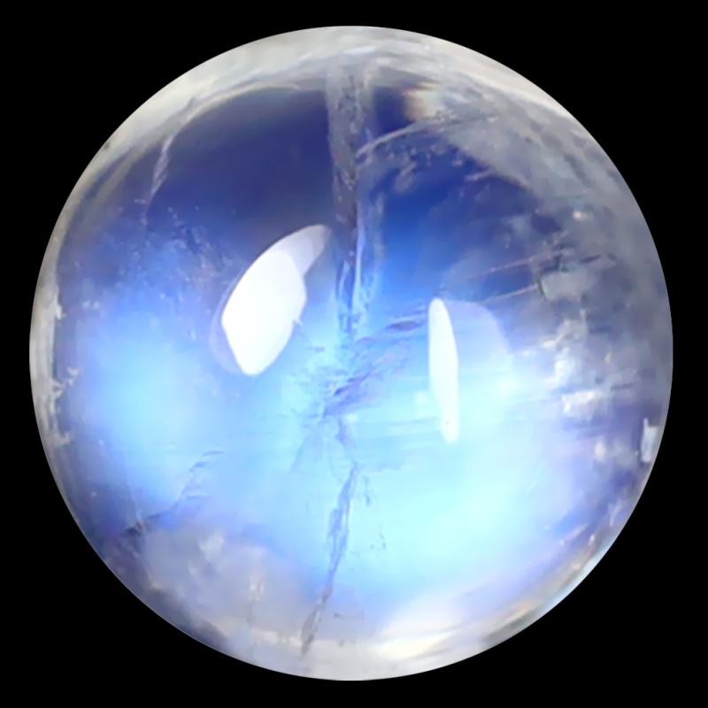 1.77 ct AAA Fabulous Round Cabochon Shape (7 x 7 mm) Rainbow Blue Moonstone Natural Gemstone