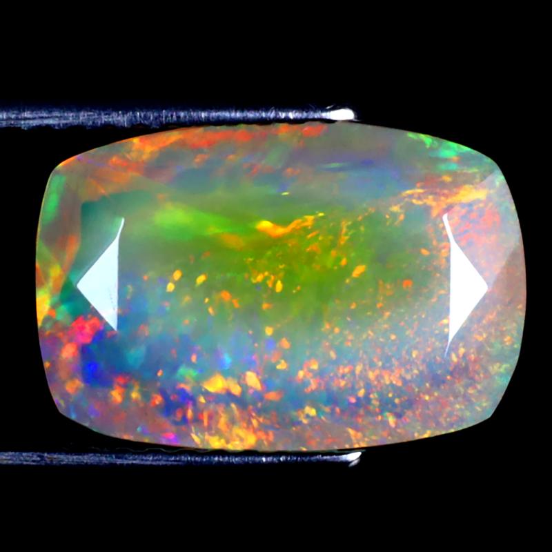 2.55 ct Fair Cushion (13 x 9 mm) Un-Heated Ethiopia Rainbow Opal Loose Gemstone