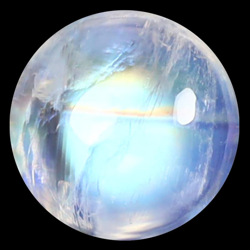 1.58 ct AAA Tremendous Round Cabochon Shape (7 x 7 mm) Rainbow Blue Moonstone Natural Gemstone