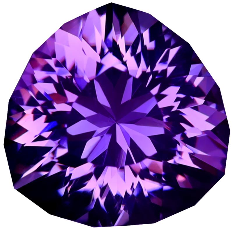 5.34 ct CHARMING TRILLION CUT (12 X 12 MM) PURPLE UNHEATED / UNTREATED PURPLE AMETHYST NATURAL GEMSTONE