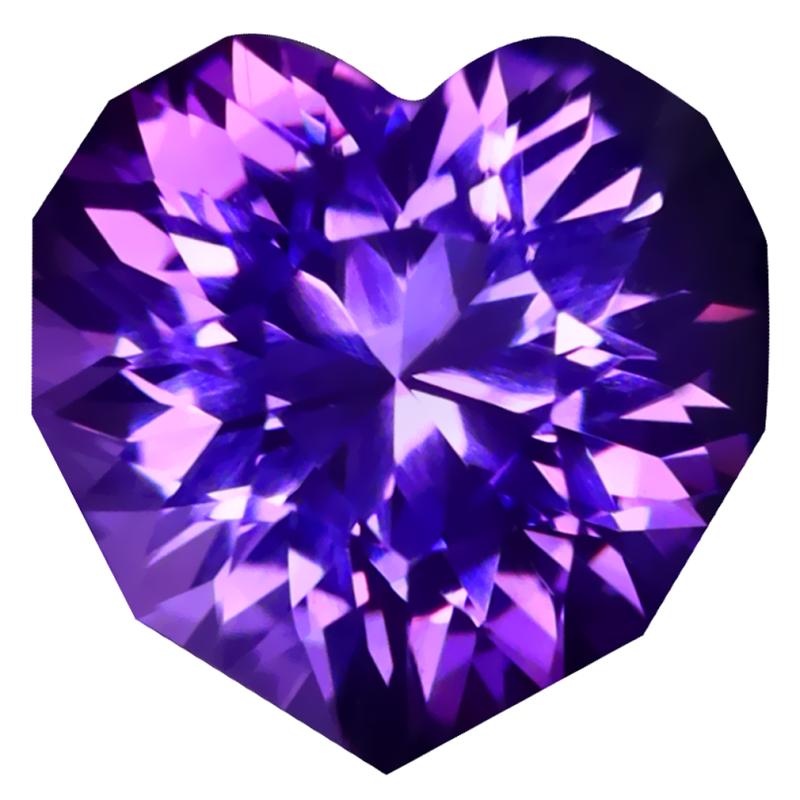 5.19 ct GREAT LOOKING HEART CUT (12 X 12 MM) PURPLE UNHEATED / UNTREATED PURPLE AMETHYST NATURAL GEMSTONE