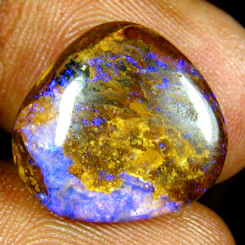 7.52 ct Unbelievable Fancy Shape (15 x 15 mm) Multi Color Australian Koroit Boulder Opal Natural Loose Gemstone