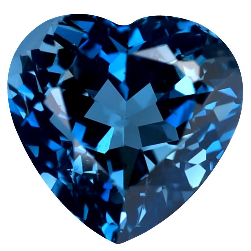 4.66 ct Dazzling Heart (10 x 9 mm) Heated Brazil London Blue Topaz Loose Gemstone