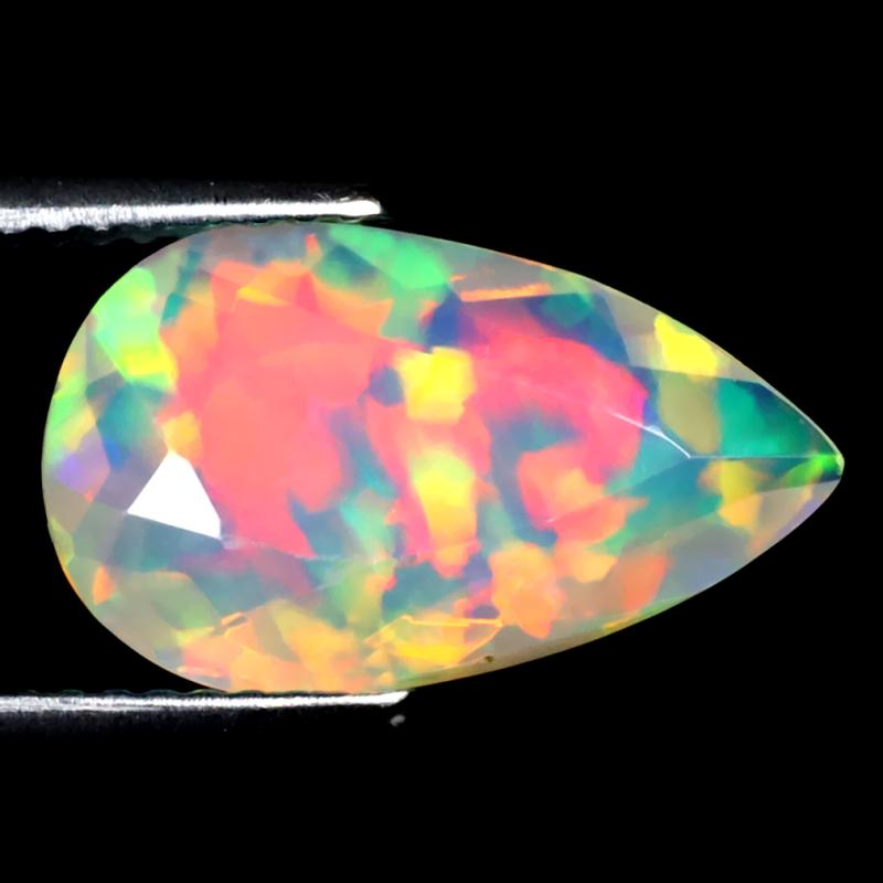 2.66 ct Phenomenal Pear (15 x 9 mm) Un-Heated Ethiopia Rainbow Opal Loose Gemstone