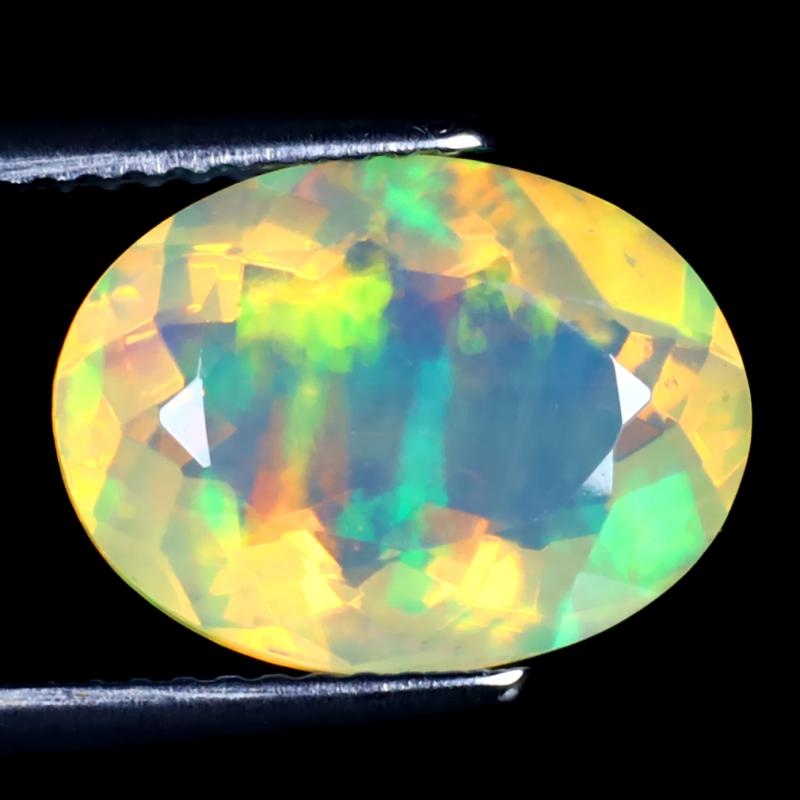 3.60 ct Very good Oval (13 x 10 mm) Un-Heated Ethiopia Rainbow Opal Loose Gemstone