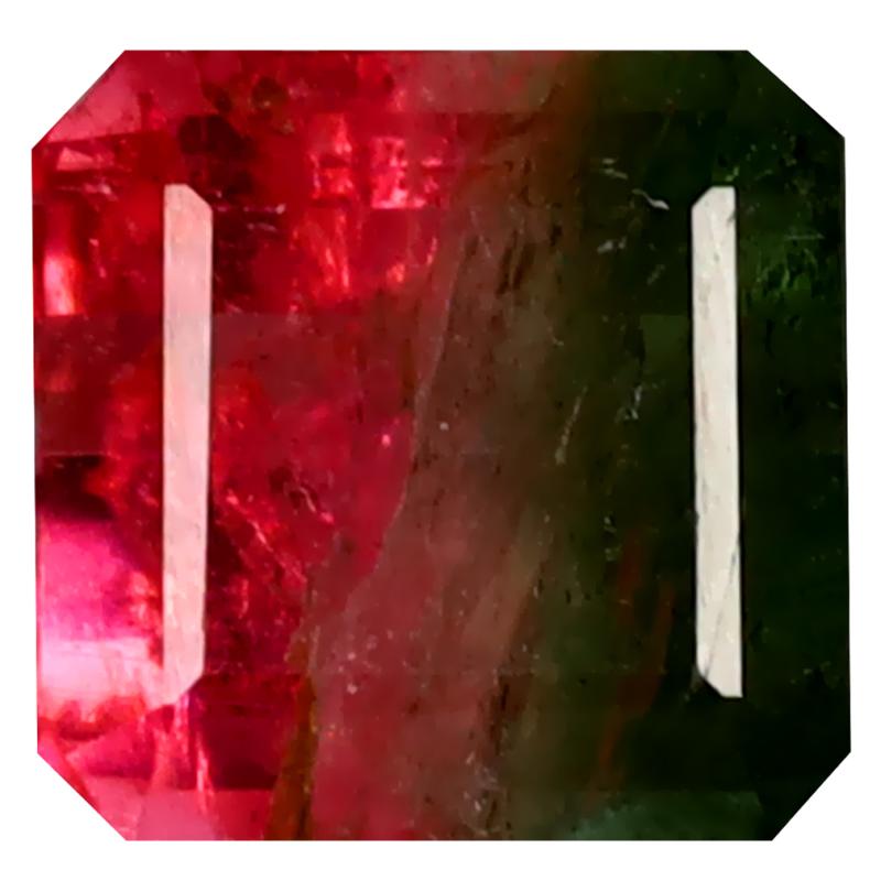 3.05 ct Flashing Octagon (8 x 8 mm) Unheated / Untreated Mozambique Watermelon Tourmaline Loose Gemstone