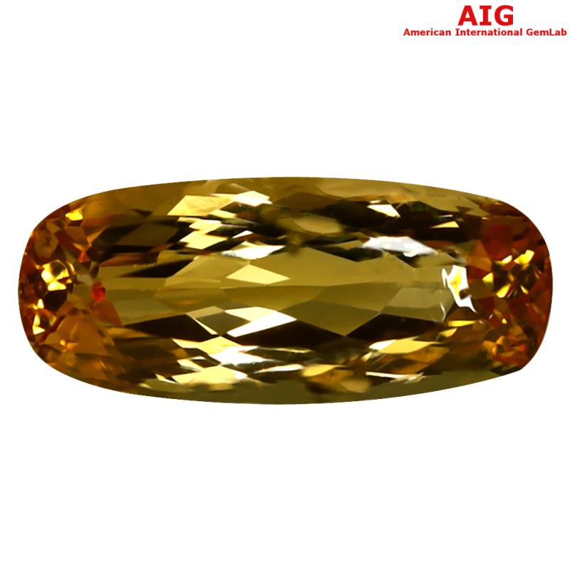 2.61 ct AIG Certified Incredible Oval Cut (12 x 5 mm) Unheated / Untreated Orange Yellow Imperial Topaz Loose Stone