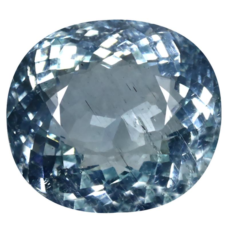 9.86 ct Five-star Oval Cut (14 x 13 mm) Unheated / Untreated Sky Blue Aquamarine Natural Gemstone