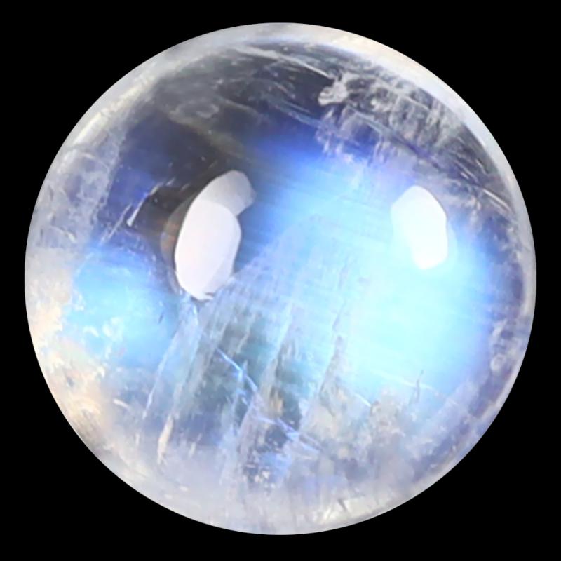 1.47 ct AAA Splendid Round Cabochon Shape (7 x 7 mm) Rainbow Blue Moonstone Natural Gemstone