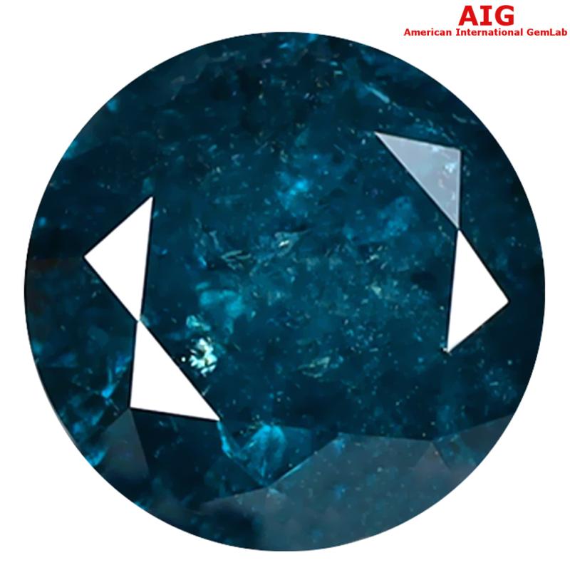 2.16 ct AIG CERTIFIED FLASHING ROUND SHAPE (8 X 8 MM) GENUINE GREENISH BLUE DIAMOND LOOSE STONE