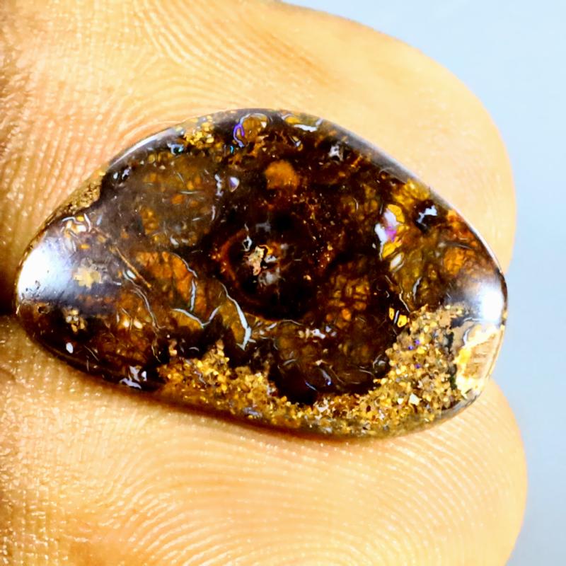 10.32 ct Superior Fancy Shape (21 x 13 mm) Multi Color Australian Koroit Boulder Opal Natural Loose Gemstone