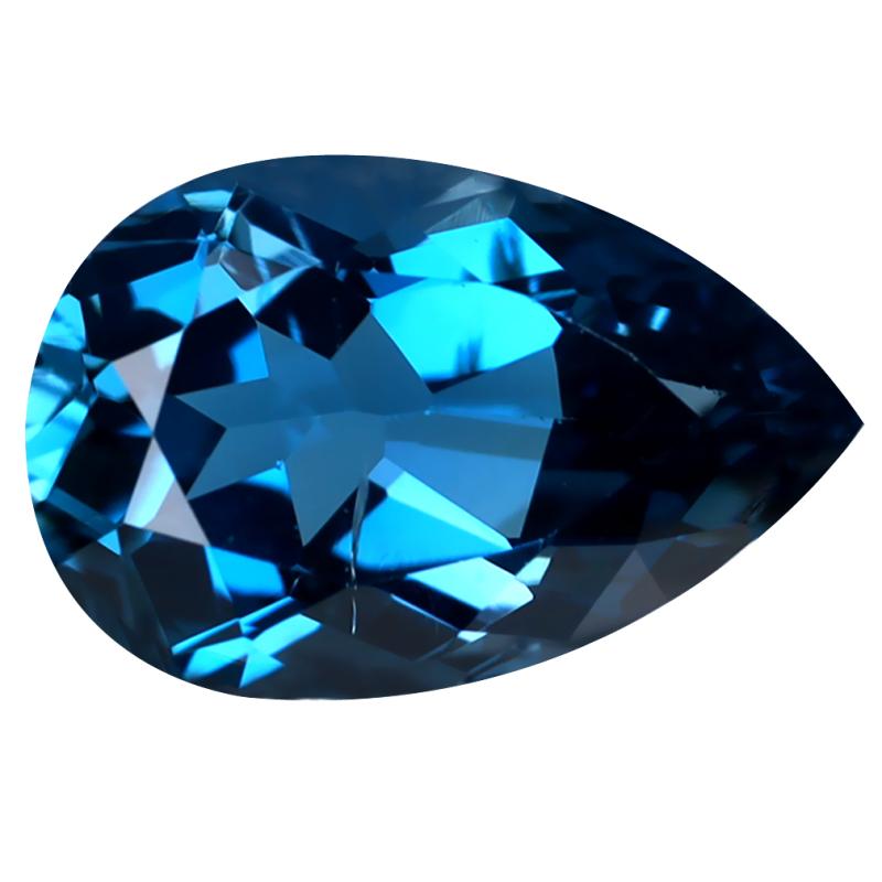 5.03 ct Fantastic Pear (14 x 9 mm) Heated Brazil London Blue Topaz Loose Gemstone