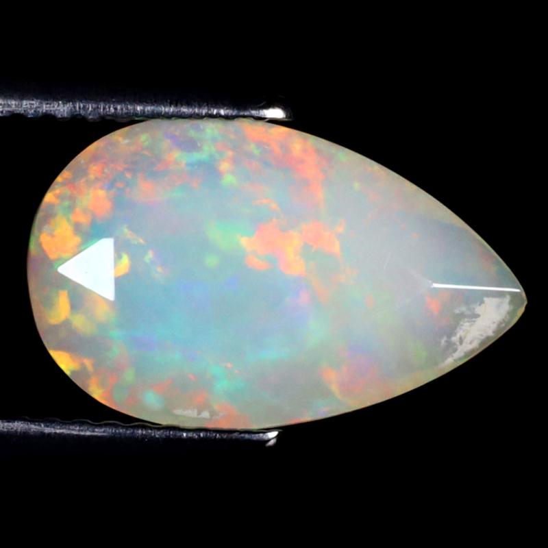 2.37 ct Magnificent fire Pear (14 x 9 mm) Un-Heated Ethiopia Rainbow Opal Loose Gemstone
