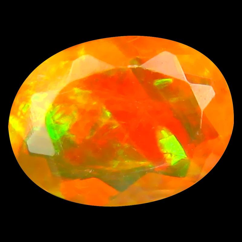 1.22 ct Superior Oval (10 x 7 mm) Un-Heated Ethiopia Rainbow Opal Loose Gemstone