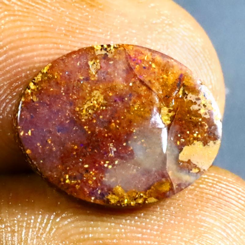 4.44 ct World class Fancy Shape (15 x 12 mm) Multi Color Australian Koroit Boulder Opal Natural Loose Gemstone