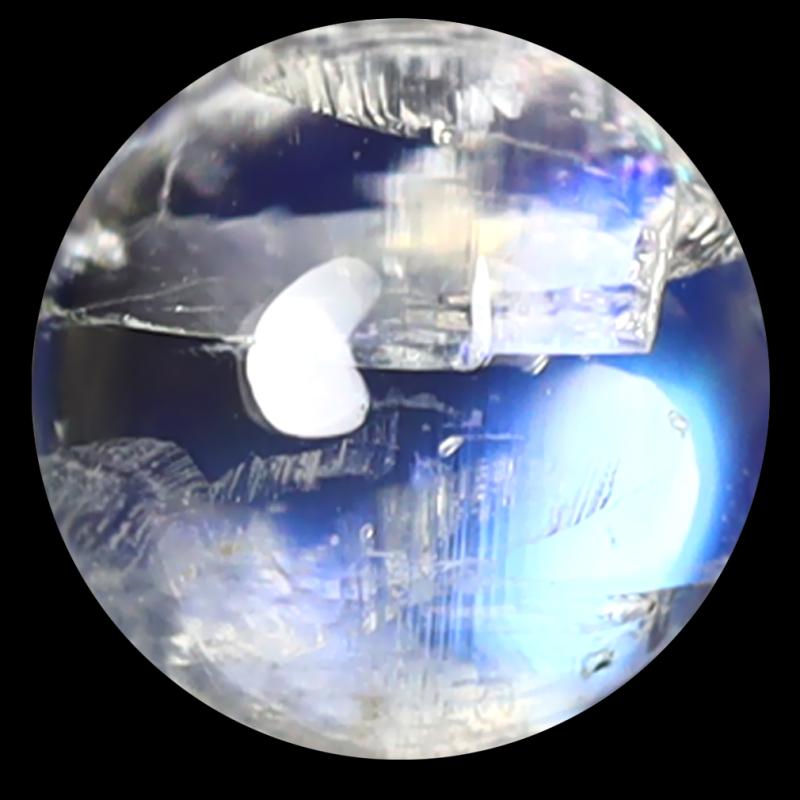 1.72 ct AAA Super-Excellent Round Cabochon Shape (7 x 7 mm) Rainbow Blue Moonstone Natural Gemstone