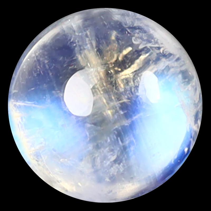 1.79 ct AAA Spectacular Round Cabochon Shape (7 x 7 mm) Rainbow Blue Moonstone Natural Gemstone