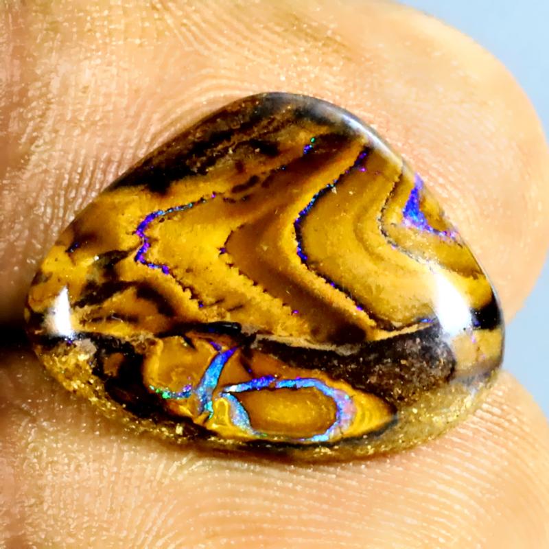 7.98 ct Awe-inspiring Fancy Shape (19 x 14 mm) Multi Color Australian Koroit Boulder Opal Natural Loose Gemstone