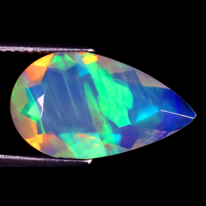 3.58 ct Spectacular Pear (19 x 11 mm) Un-Heated Ethiopia Rainbow Opal Loose Gemstone