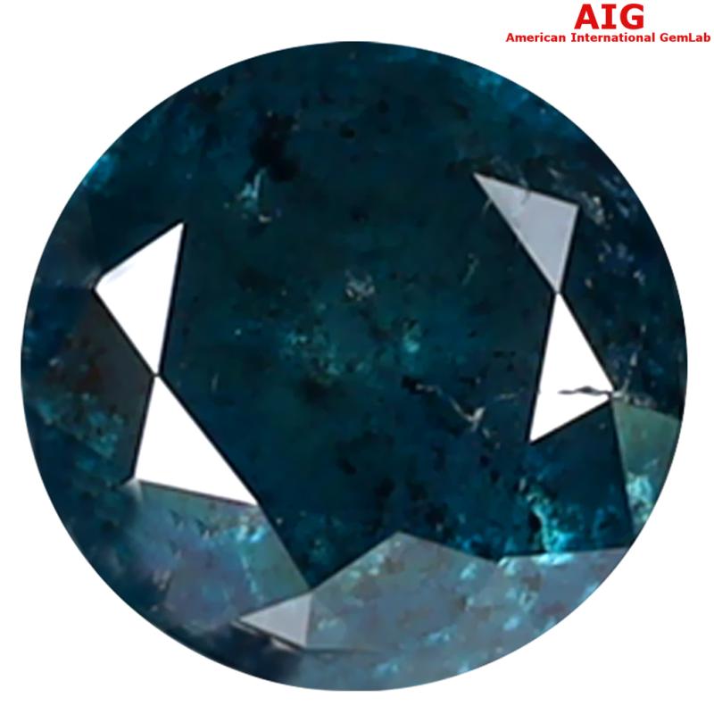 1.05 ct AIG CERTIFIED MAGNIFICENT FIRE ROUND SHAPE (6 X 6 MM) GENUINE GREENISH BLUE DIAMOND LOOSE STONE