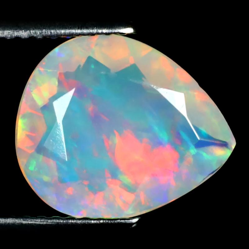 2.64 ct Superb Pear (12 x 11 mm) Un-Heated Ethiopia Rainbow Opal Loose Gemstone
