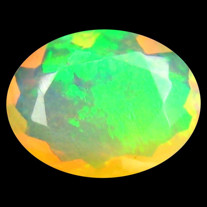 1.26 ct Wonderful Oval (10 x 7 mm) Un-Heated Ethiopia Rainbow Opal Loose Gemstone