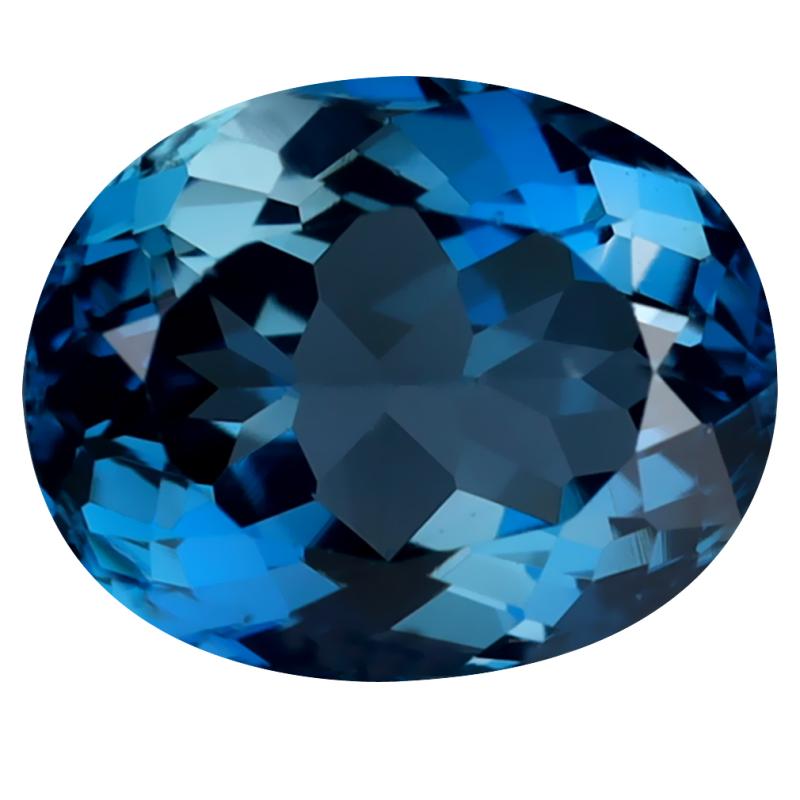 3.75 ct Dazzling Oval (10 x 8 mm) Heated Brazil London Blue Topaz Loose Gemstone