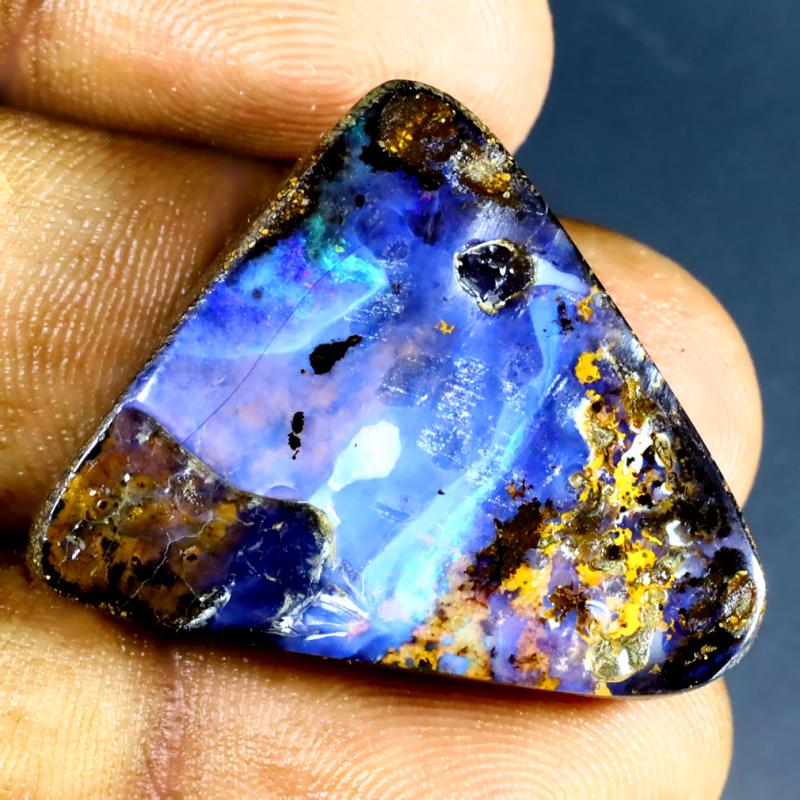 44.10 ct Charming Fancy Shape (27 x 26 mm) Multi Color Australian Koroit Boulder Opal Natural Loose Gemstone