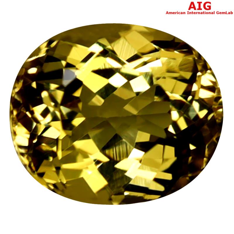 2.08 ct AIG Certified Good-looking Oval Cut (8 x 7 mm) Unheated / Untreated Orange Yellow Imperial Topaz Loose Stone