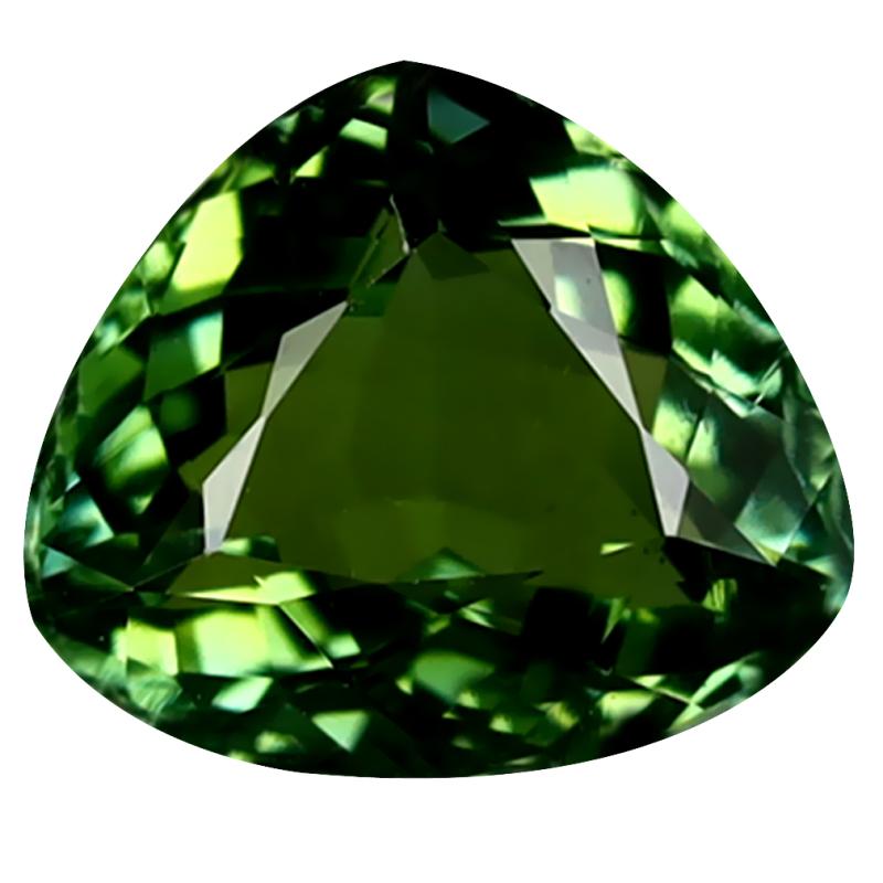 1.77 ct Five-star Triangle Cut (8 x 7 mm) Mozambique Green Tourmaline Natural Gemstone