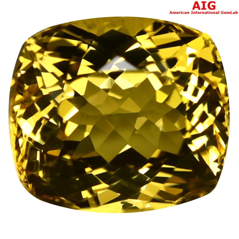 3.39 ct AIG Certified Valuable Cushion Cut (9 x 8 mm) Unheated / Untreated Orange Yellow Imperial Topaz Loose Stone