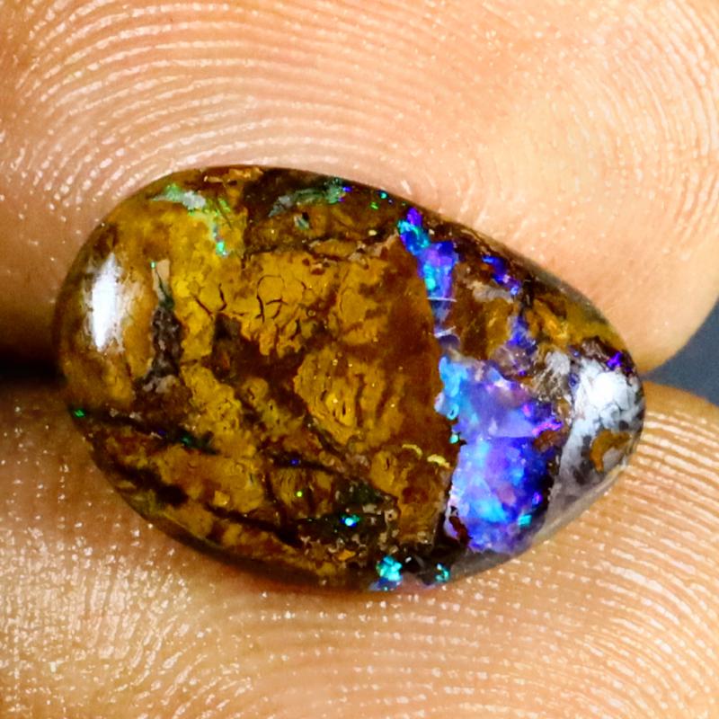 2.86 ct Eye-opening Fancy Shape (15 x 10 mm) Multi Color Australian Koroit Boulder Opal Natural Loose Gemstone