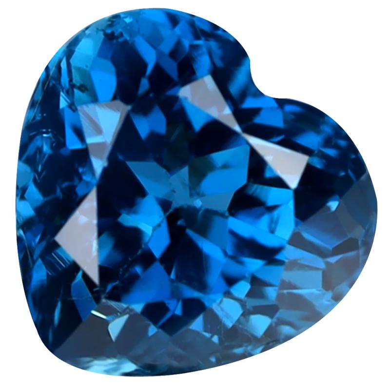 3.60 ct Charming Heart (9 x 9 mm) Heated Brazil London Blue Topaz Loose Gemstone