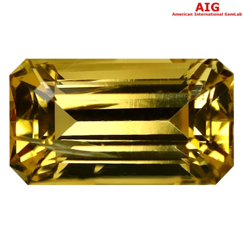 2.15 ct AIG Certified Stunning Octagon Cut (9 x 5 mm) Unheated / Untreated Orange Yellow Imperial Topaz Loose Stone