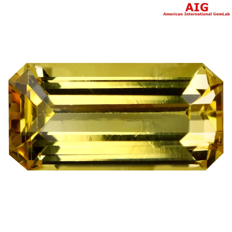 4.27 ct AIG Certified Grand looking Octagon Cut (12 x 6 mm) Unheated / Untreated Orange Yellow Imperial Topaz Loose Stone