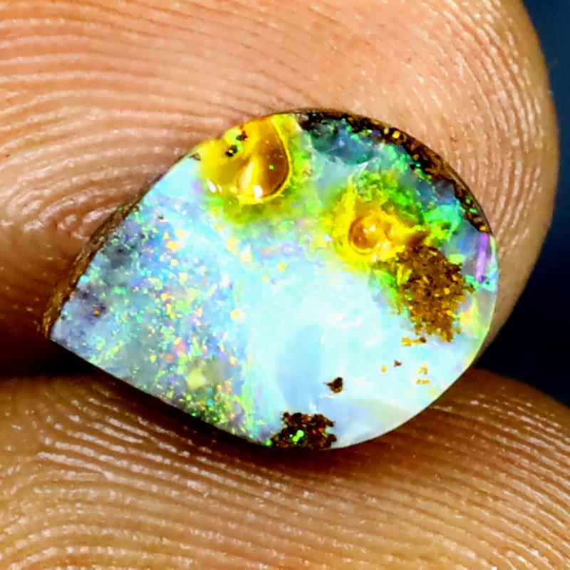 1.79 ct Mesmerizing Fancy Shape (11 x 8 mm) Multi Color Australian Koroit Boulder Opal Natural Loose Gemstone