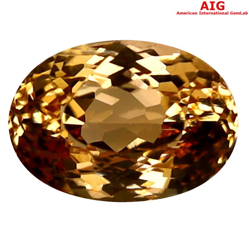 1.00 ct AIG Certified Romantic Oval Cut (7 x 5 mm) Unheated / Untreated Orange Yellow Imperial Topaz Loose Stone