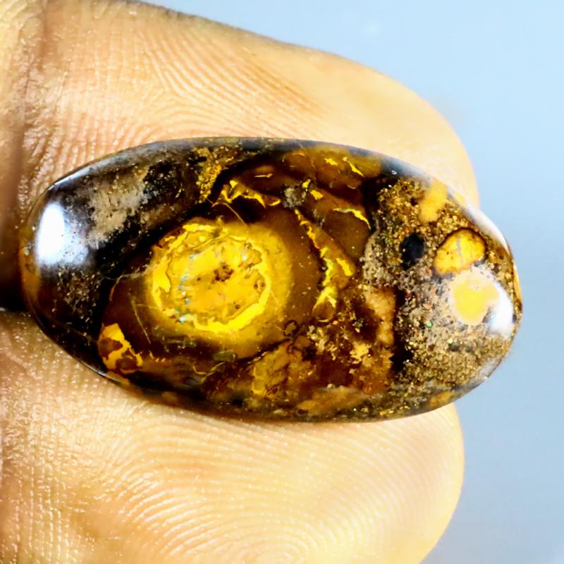 14.69 ct Remarkable Fancy Shape (25 x 14 mm) Multi Color Australian Koroit Boulder Opal Natural Loose Gemstone