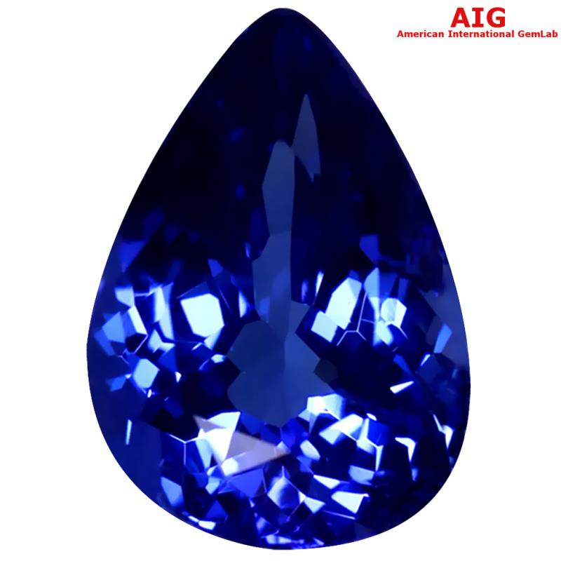 2.23 ct AIG CERTIFIED AAAA GRADE OUTSTANDING PEAR CUT (10 X 7 MM) D'BLOCK TANZANITE GEMSTONE