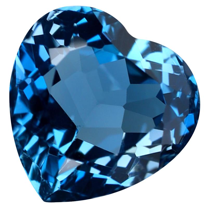 3.96 ct Magnificent Heart (9 x 9 mm) Heated Brazil London Blue Topaz Loose Gemstone