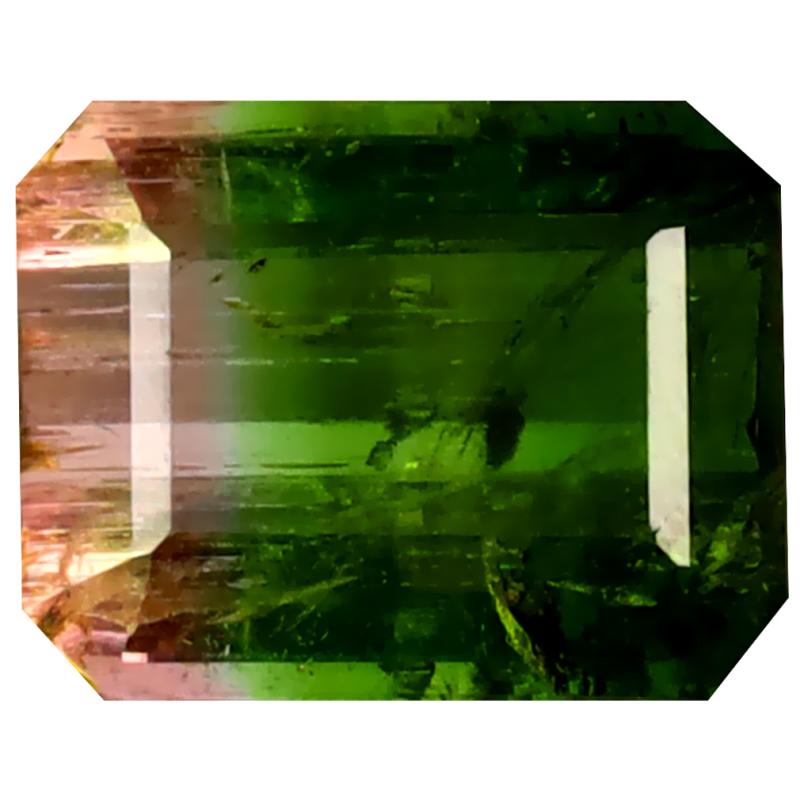 3.52 ct Super-Excellent Octagon (10 x 8 mm) Unheated / Untreated Mozambique Watermelon Tourmaline Loose Gemstone