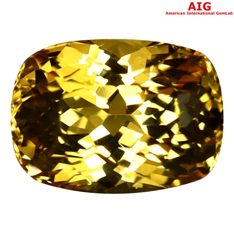 2.29 ct AIG Certified Super-Excellent Cushion Cut (8 x 6 mm) Unheated / Untreated Orange Yellow Imperial Topaz Loose Stone