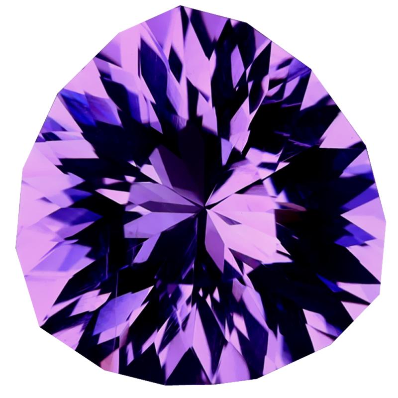 7.61 ct LOVELY TRILLION CUT (14 X 14 MM) PURPLE UNHEATED / UNTREATED PURPLE AMETHYST NATURAL GEMSTONE