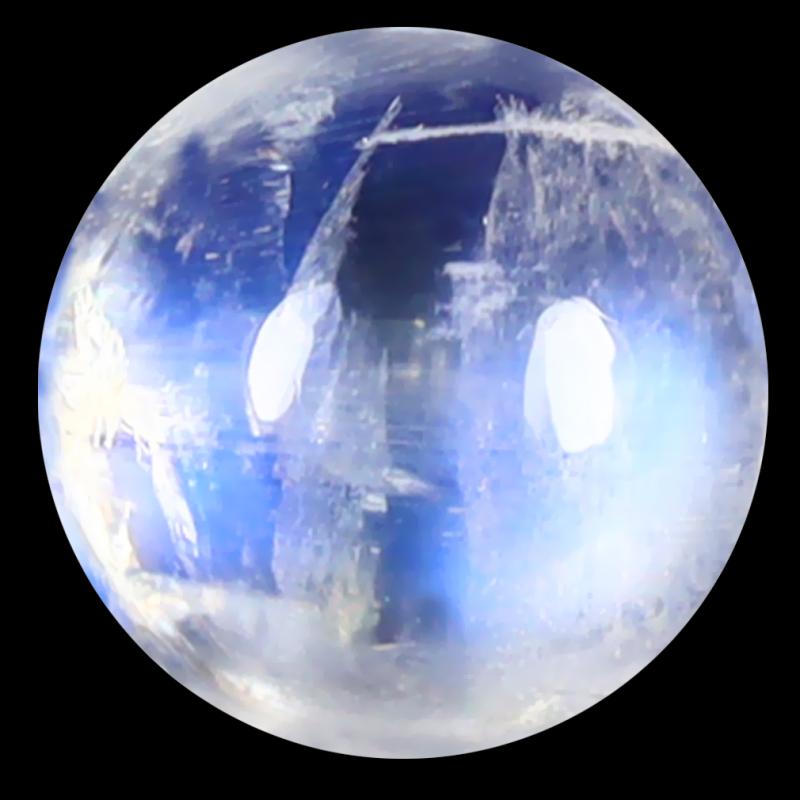 1.60 ct AAA Excellent Round Cabochon Shape (7 x 7 mm) Rainbow Blue Moonstone Natural Gemstone