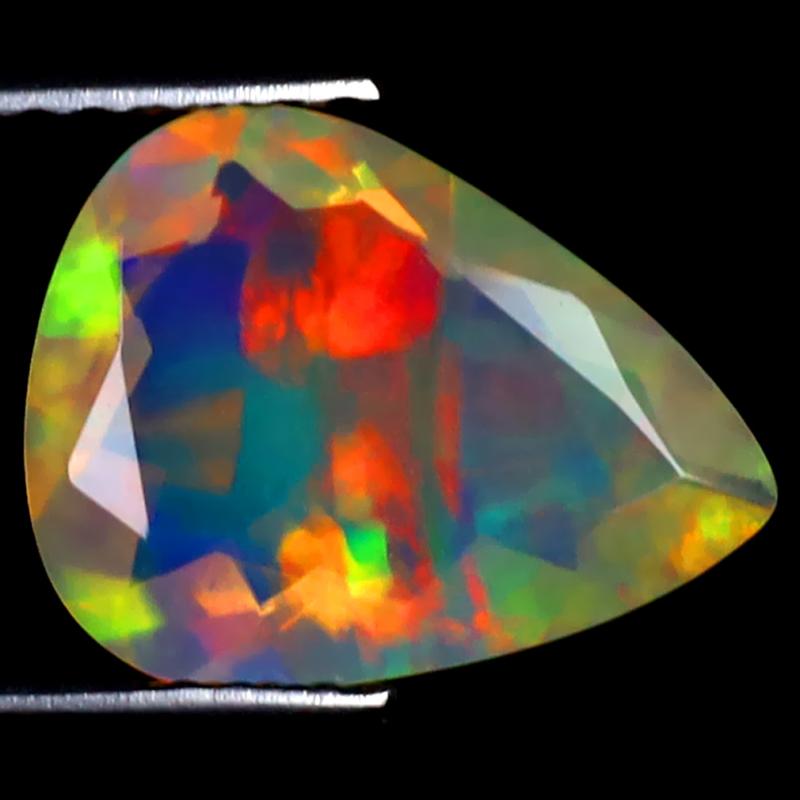 1.61 ct Stunning Pear (12 x 9 mm) Ethiopian 360 Degree Flashing Rainbow Opal Natural Gemstone
