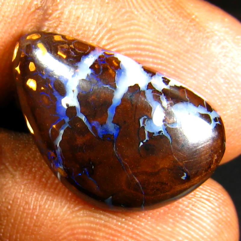 10.17 ct Spectacular Fancy Shape (20 x 13 mm) Multi Color Australian Koroit Boulder Opal Natural Loose Gemstone