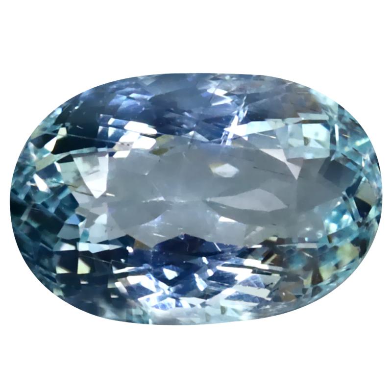 8.45 ct Elegant Oval Cut (16 x 11 mm) Unheated / Untreated Sky Blue Aquamarine Natural Gemstone