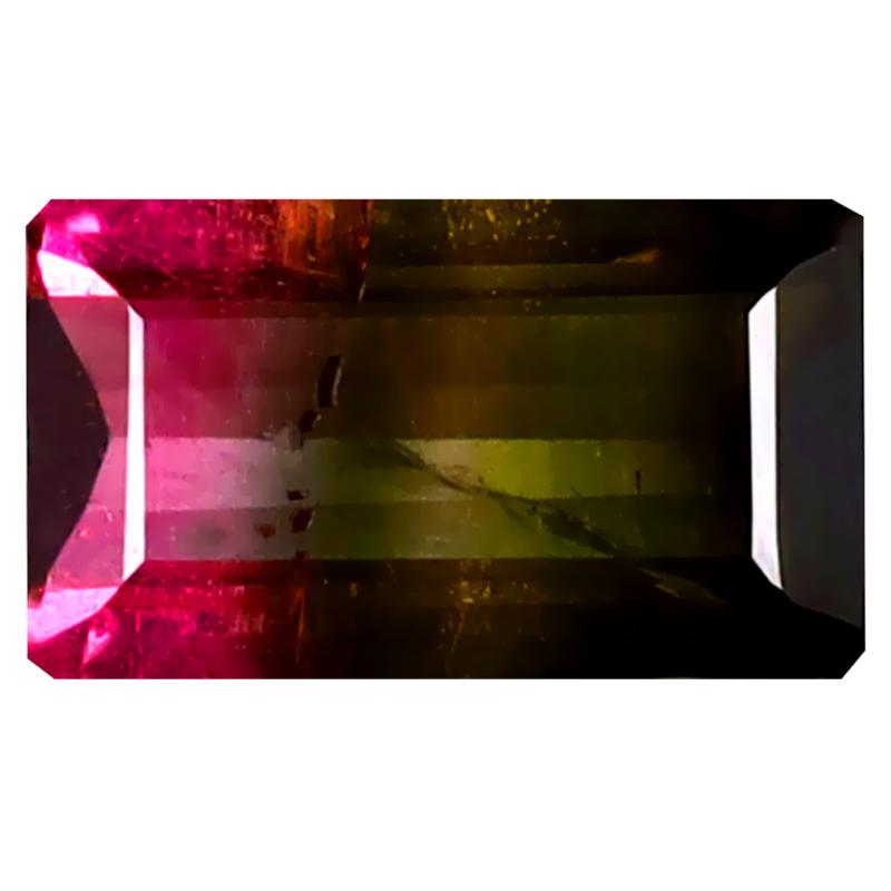 1.76 ct Awe-inspiring Octagon (10 x 6 mm) Unheated / Untreated Mozambique Watermelon Tourmaline Loose Gemstone